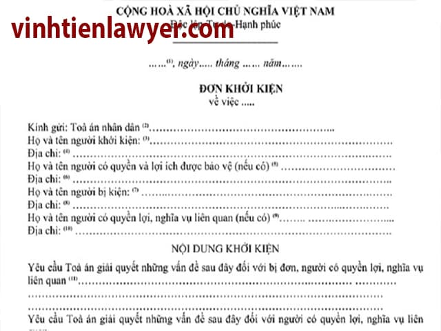 Đơn khởi kiện là tài liệu đầu tiên mà nguyên đơn gửi tới Toà án